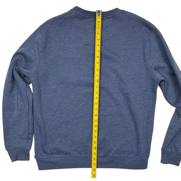 Lee Premium Select Pocket Crewneck Sweatshirt Heather Blue Fleece Logo M - Picture 6 of 9
